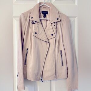 Cream Leather Jacket by Boston Proper
